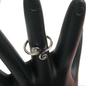 Sterling Silver Swirl Cubic Zirconia Crossover Ring or Toe Ring